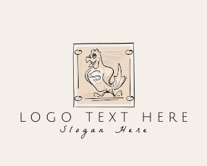 Old Fashioned - Animal Chicken Farm logo design