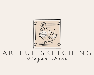 Sketching - Animal Chicken Farm logo design