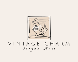 Old Fashioned - Animal Chicken Farm logo design