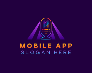 App - Podcast Microphone Entertainment logo design