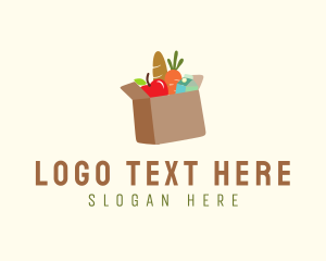 Shopping Delivery - Grocery Shopping Box logo design