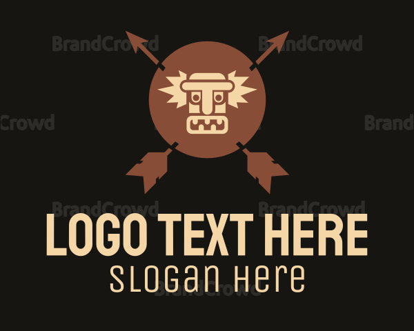 Brown Aztec Hunter Badge Logo