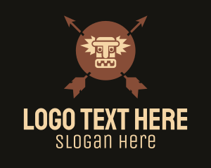 Historian - Brown Aztec Hunter Badge logo design