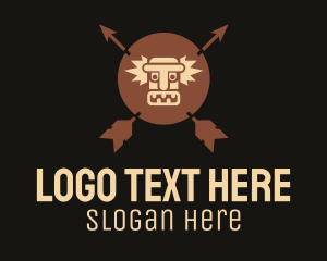 Brown Aztec Hunter Badge Logo