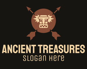 Brown Aztec Hunter Badge logo design