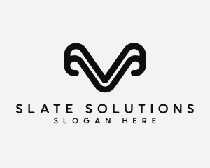 Modern Digital Curve logo design