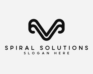 Modern Digital Curve logo design