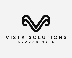 Modern Digital Curve logo design