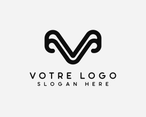 Modern Digital Curve logo design