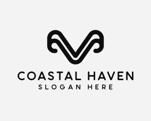 Modern Digital Curve logo design