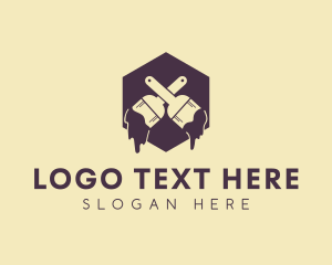 Brush Paint Hexagon Logo