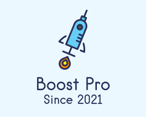 Booster - Medical Vaccine Rocket logo design