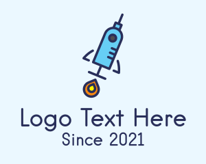 Spaceship - Medical Vaccine Rocket logo design