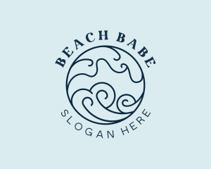 Sea Surfing Beach logo design