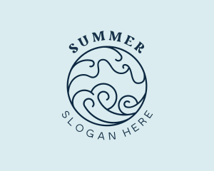 Sea Surfing Beach logo design