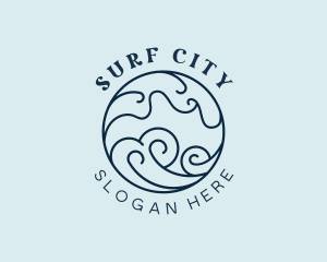 Sea Surfing Beach logo design