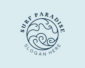 Sea Surfing Beach logo design