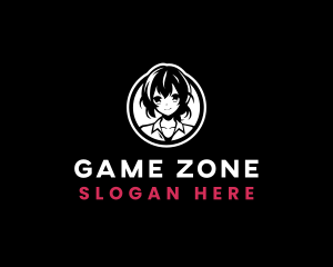 Woman Anime Gaming logo design