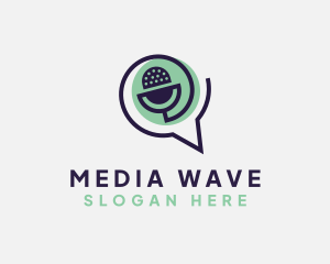 Broadcasting - Mic Chat Media Podcast logo design