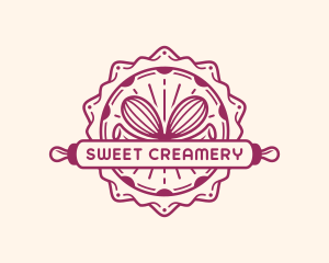 Pastry Whisk Rolling Pin logo design