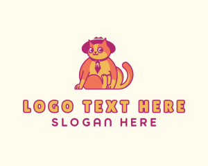 Cartoon - Cat Animal Grooming logo design