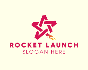 Modern Star Rocket logo design