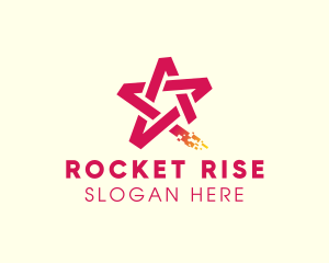 Modern Star Rocket logo design