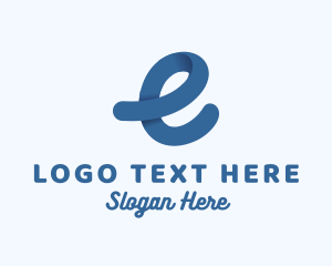 Blue - Generic Loop Letter E logo design