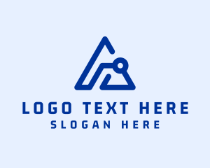 Blue - Blue Tech Letter A logo design