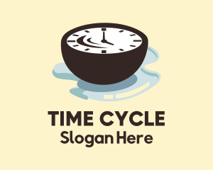 Clock Bowl Time logo design