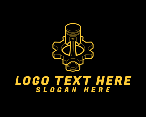 Machinery - Gear Piston Mechanic logo design