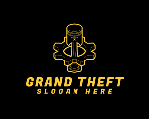 Gear Piston Mechanic Logo