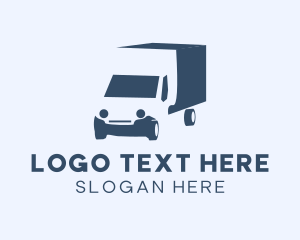 Haulage - Blue Truck Vehicle logo design