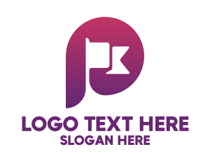 Travelling - Modern Flag Letter P logo design