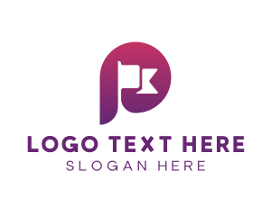 Mobile Application - Modern Flag Letter P logo design