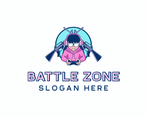 Fighting - Girl Gun Gaming logo design