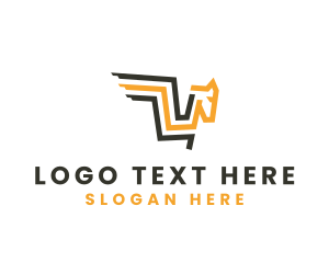 Airforce - Fast Pegasus Letter V logo design