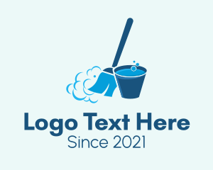 Cleaner - Broom Cleaning Basin logo design