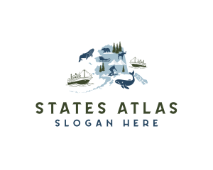 Alaska Tourist Map logo design