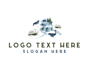 Tour Activities - Alaska Tourist Map logo design