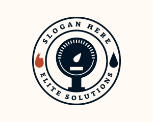 Repair Service - Heating Cooling Meter logo design