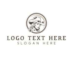 Western - Cowgirl Rodeo Saloon logo design