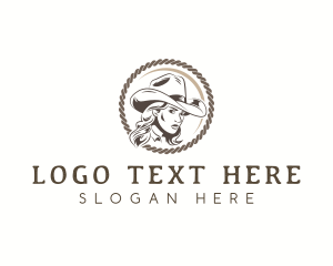 Cowboy Hat - Cowgirl Rodeo Saloon logo design