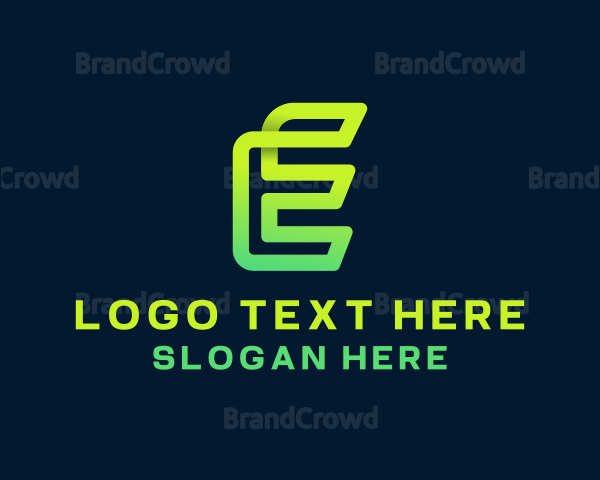 Gradient Modern Letter E Logo