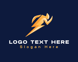 Energize - Running Lightning Human logo design