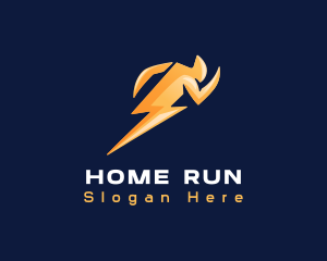 Running Lightning Human logo design