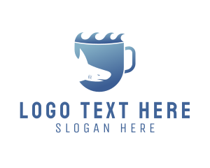 Coffee Bean - Shark Wave Drink logo design