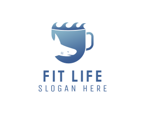 Coffee Bean - Shark Wave Drink logo design