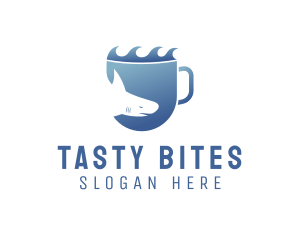 Cup - Shark Wave Drink logo design