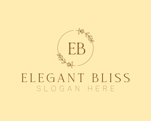 Aesthetic Wedding Wreath logo design